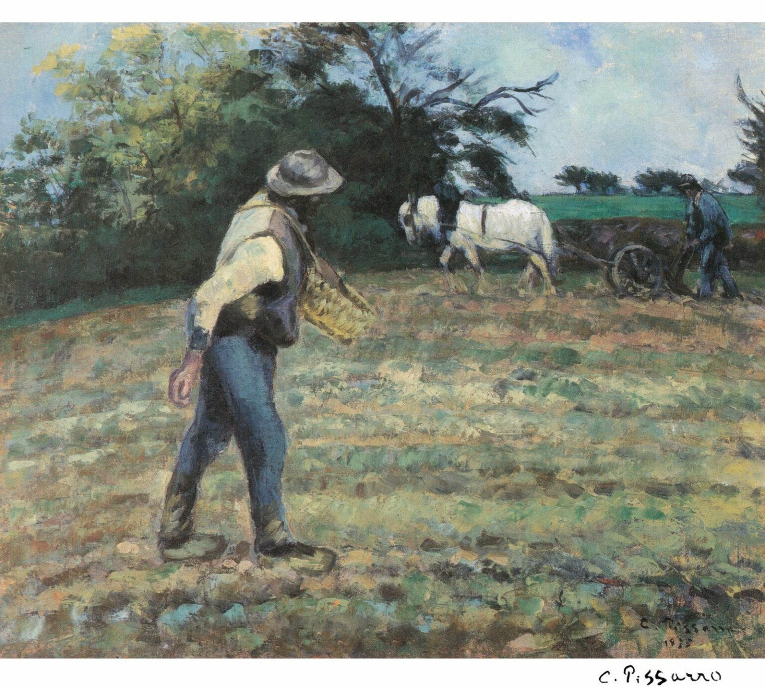 Pissarro Le Semeur, Montfoucault (semeur et laboureur) (1875)