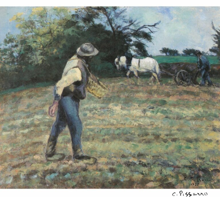 Pissarro Le Semeur, Montfoucault (semeur et laboureur) (1875)