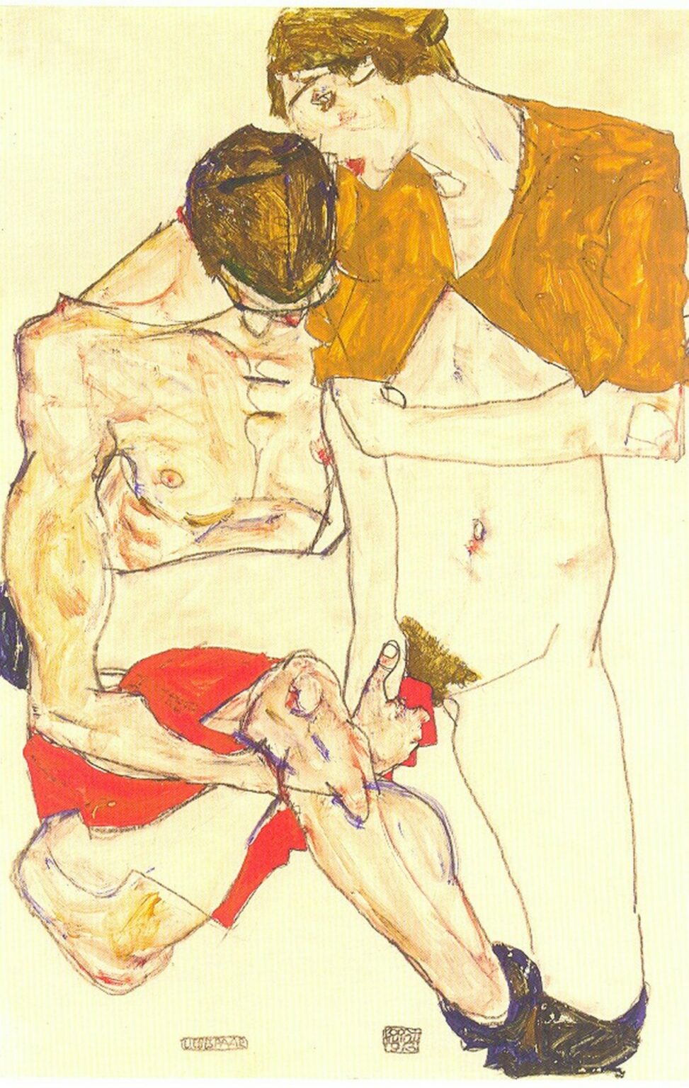 Schiele Liebespaar (Lovers, 1913)