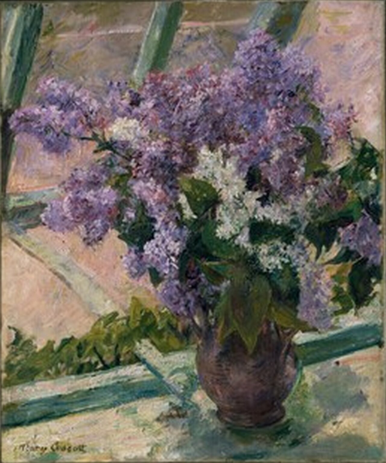 Cassatt Lilacs in a Window (Vase de Lilas a la Fenetre, 1880-83)