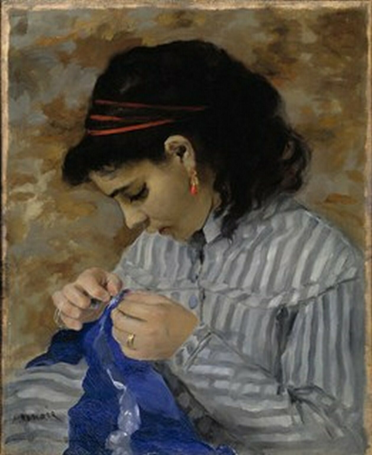 Renoir Lise Sewing (1866)