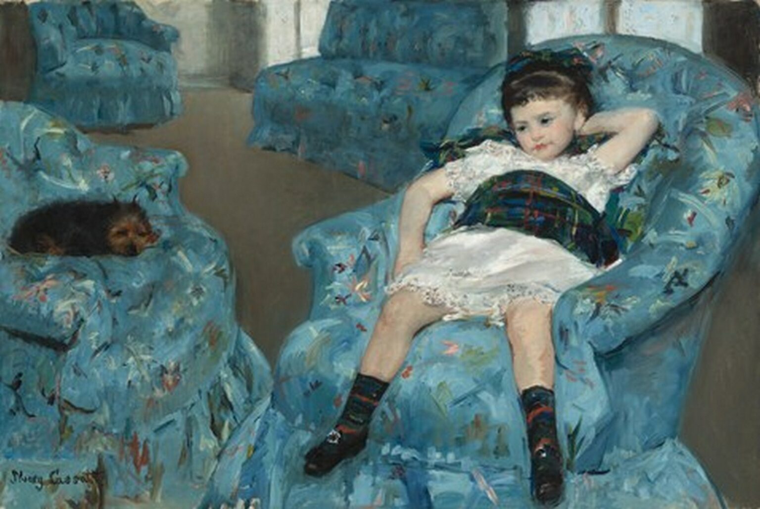 Cassatt Little Girl in a Blue Armchair (1878)