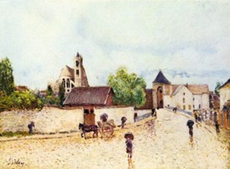 Sisley Loing at Moret in the rain (1887-88)