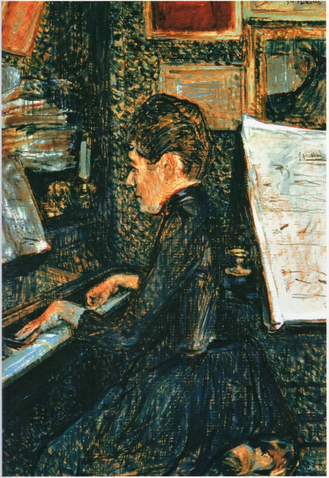 Toulouse-Lautrec Mademoiselle Dihau al piano (1890)