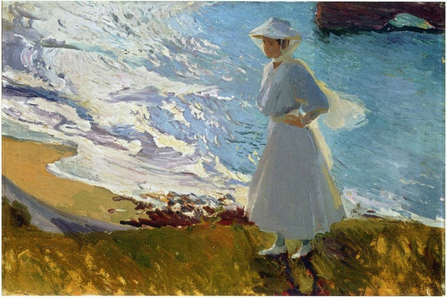 Sorolla Maria at the beach-Biarritz (1906)