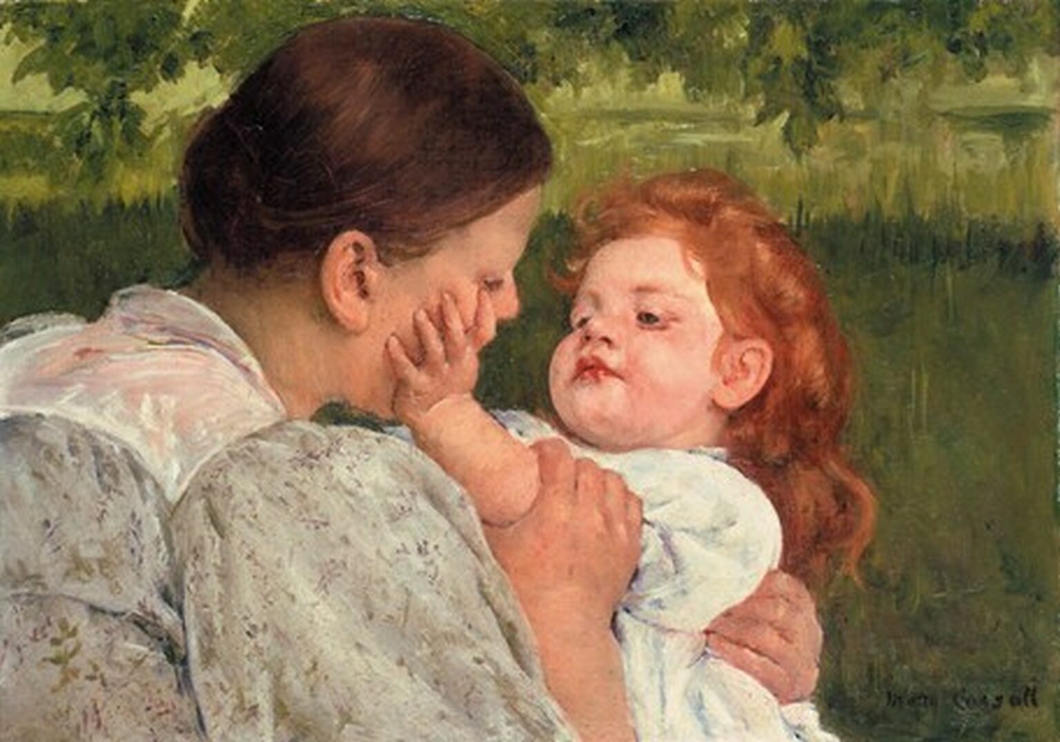 Cassatt Maternal Caress (1895)
