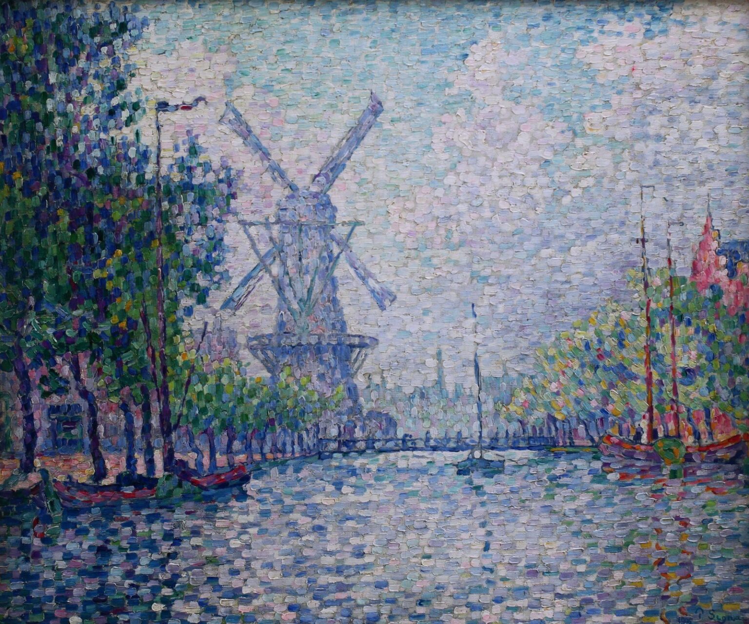 Signac Mill on a Canal in Rotterdam (1906)