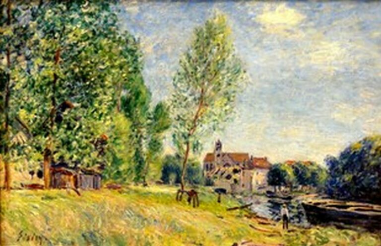Sisley Moret, le chantier naval à Matrat (vers 1882)
