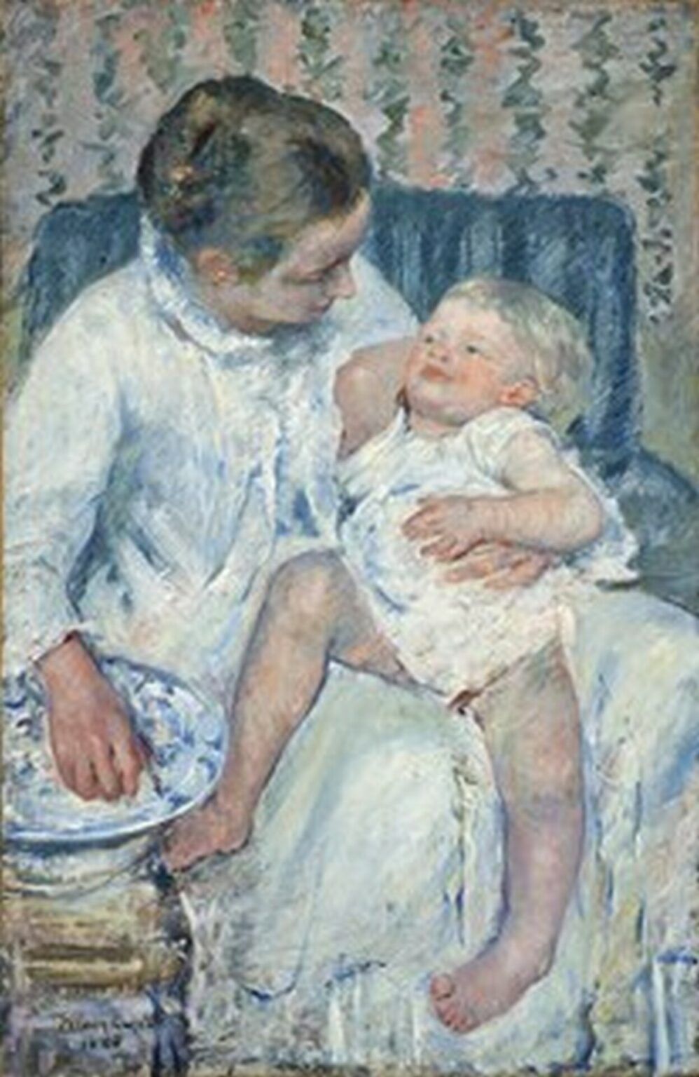 Cassatt Mother about to Wash her Sleepy Child (1880)