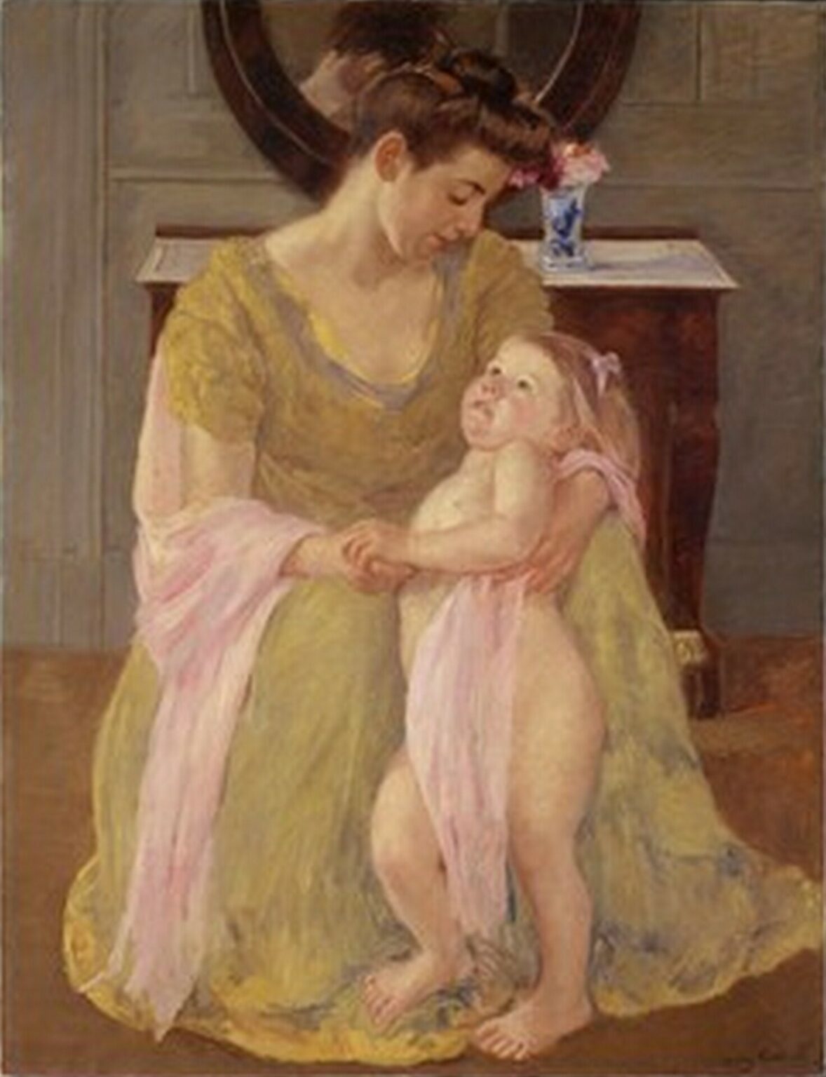 Cassatt Mother and Child with a Rose Scarf (c. 1908)