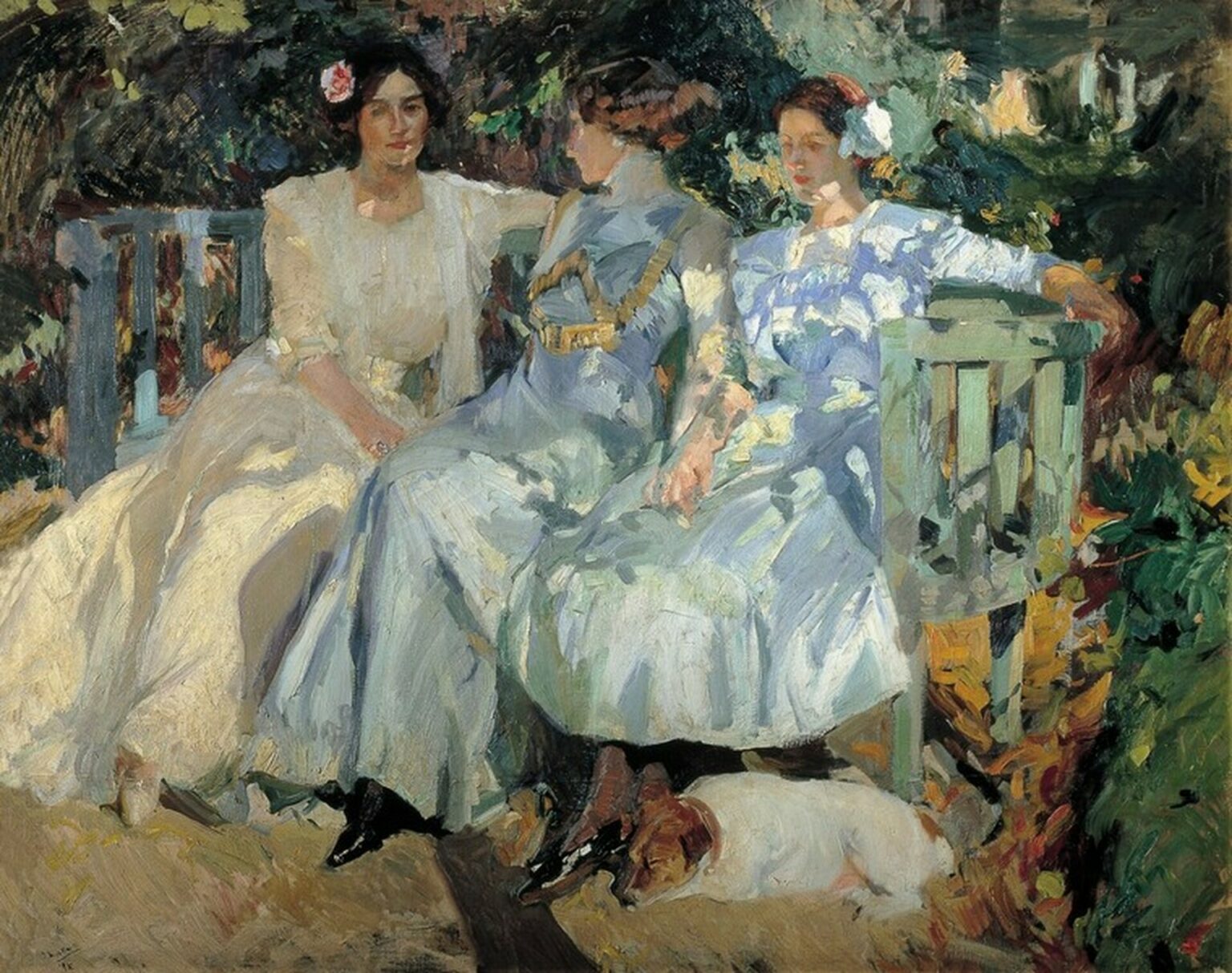 Sorolla My Wife and Daughters in the Garden (1910)