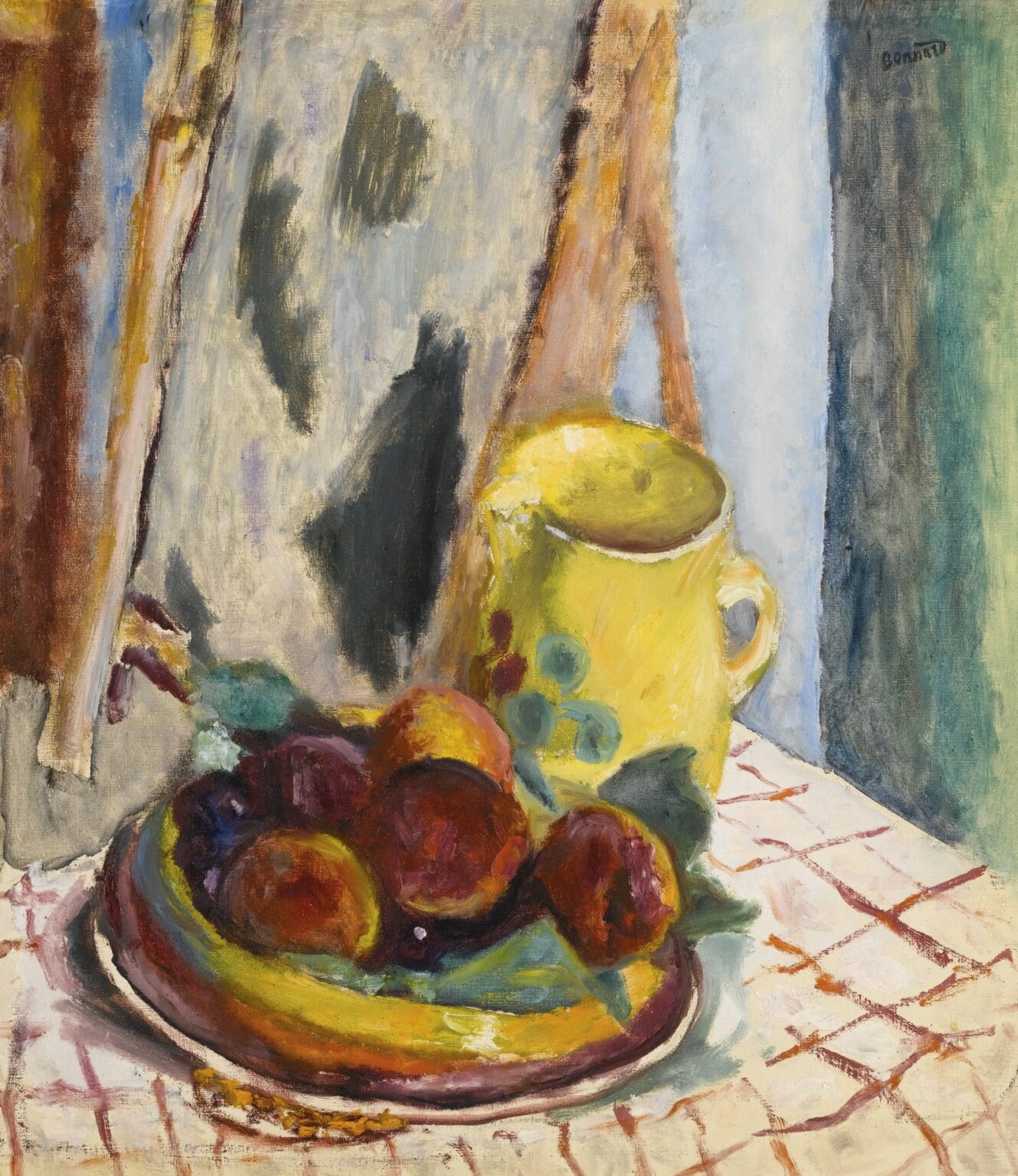 Bonnard Nature Morte aux pêches et au pot jaune (c. 1931)