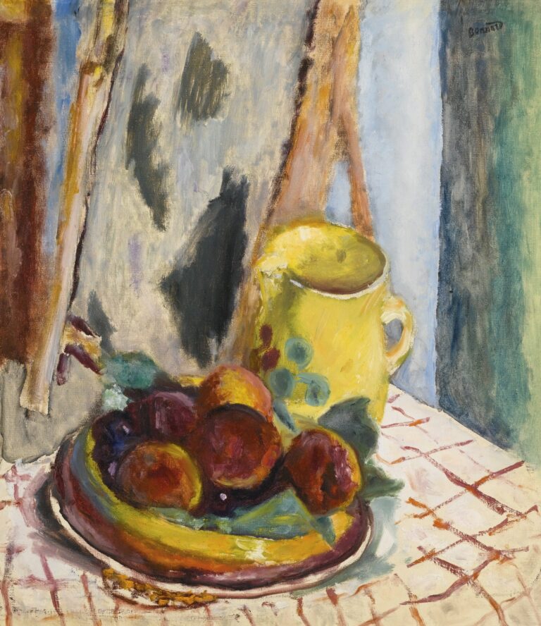 Bonnard Nature Morte aux pêches et au pot jaune (c. 1931)