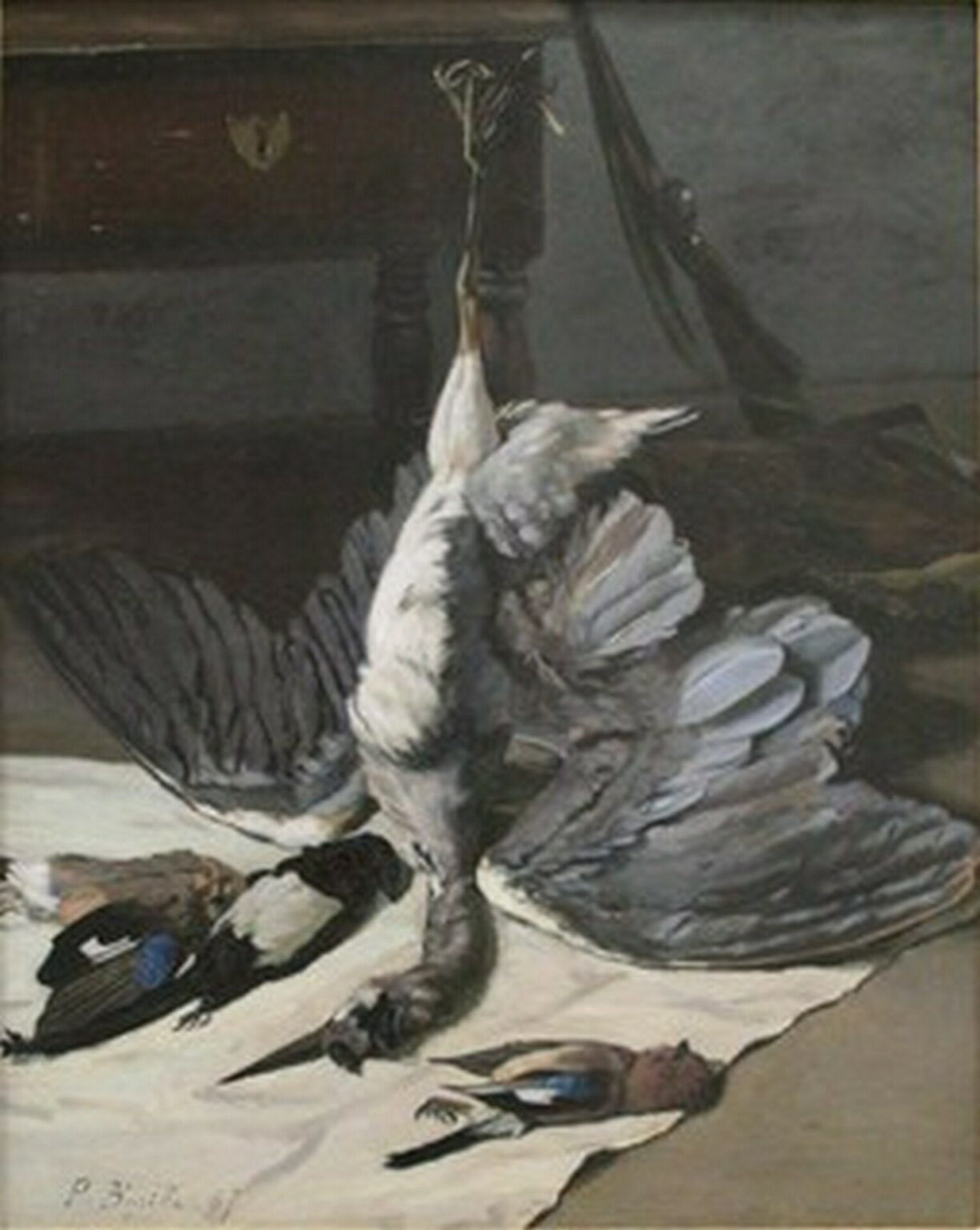 Bazille Nature morte au héron (1867)