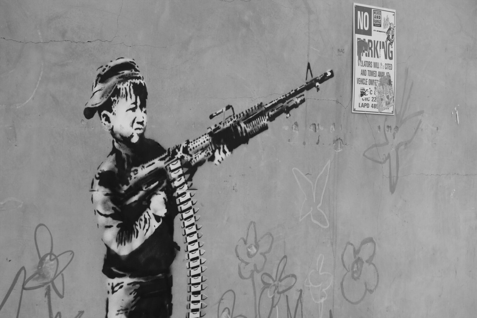 Banksy Niño con metralleta (detail)