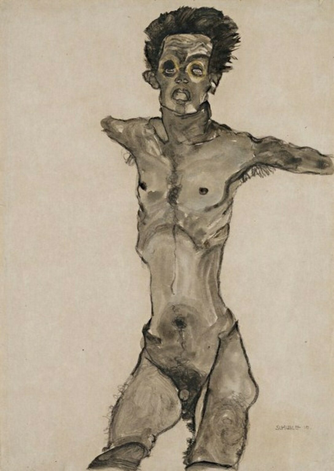 Schiele Nude Self-Portrait
