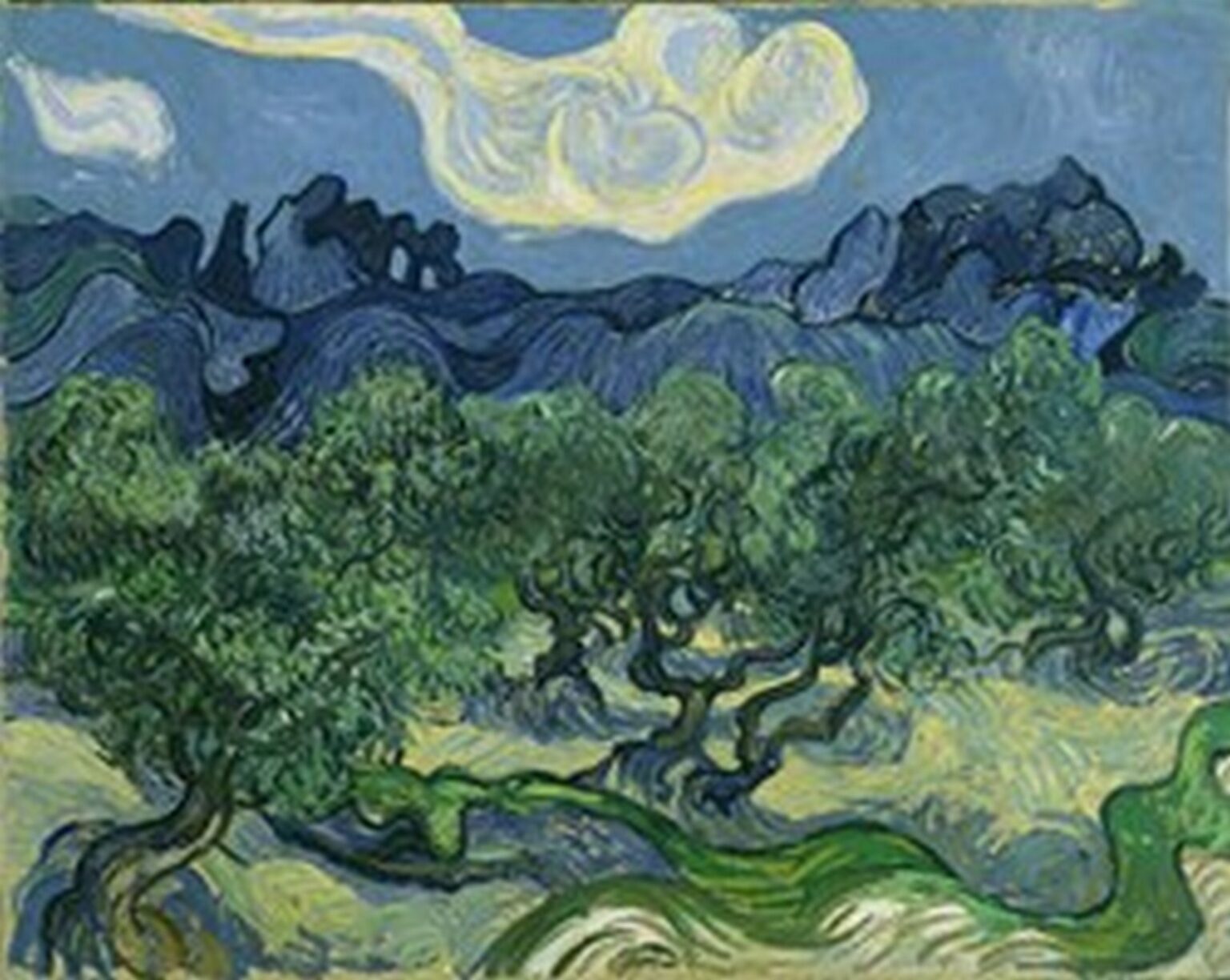 Van Gogh Olive Trees with the Alpilles in the Background (1889)