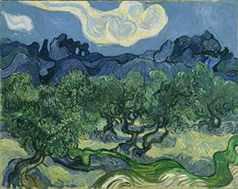Van Gogh Olive Trees with the Alpilles in the Background (1889)