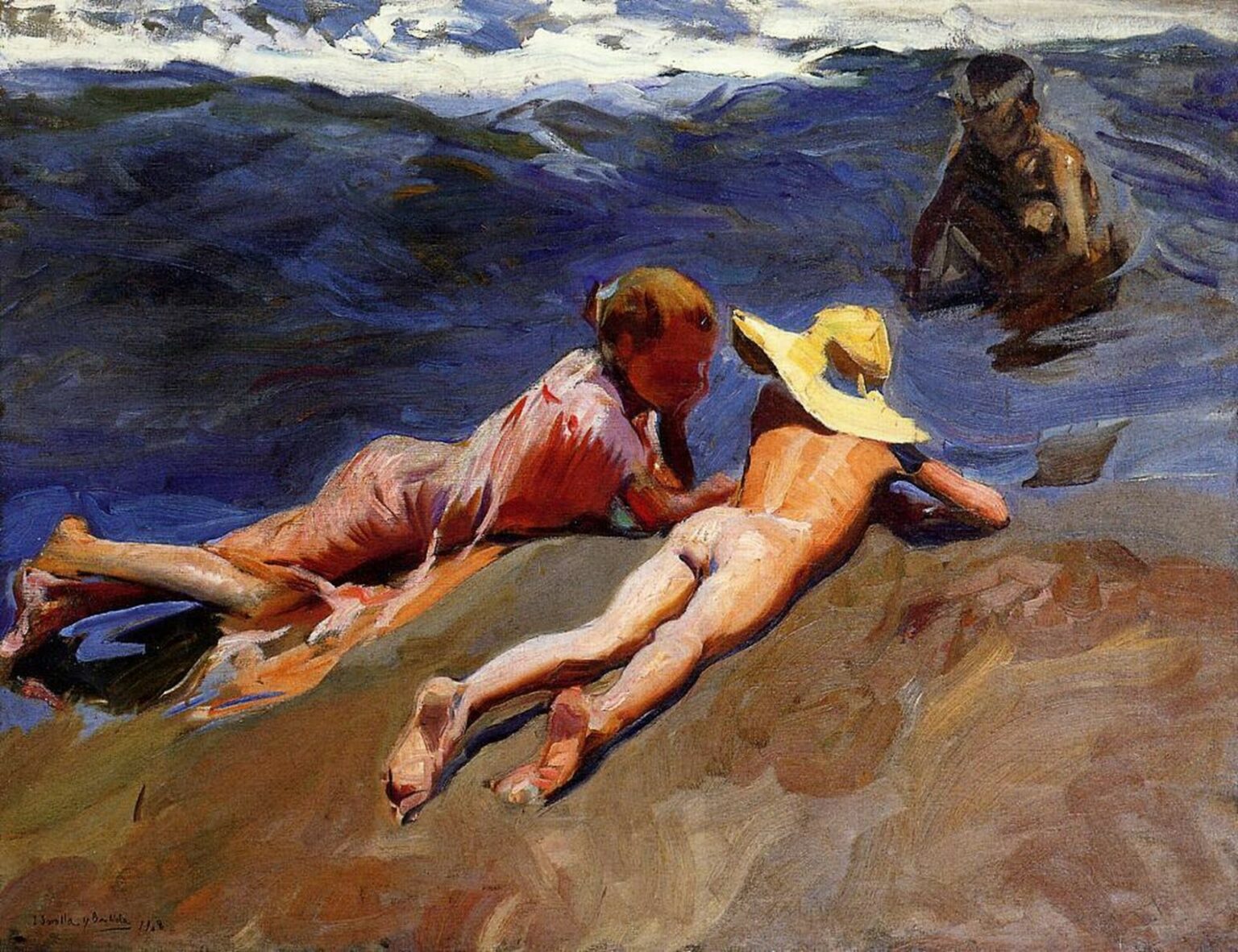 Sorolla On the sand, Valencia beach (1908)