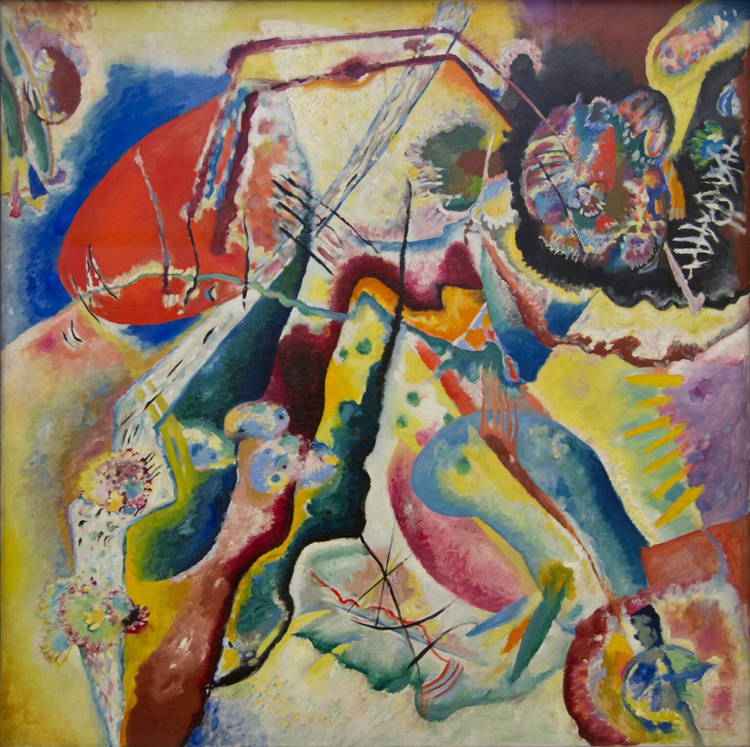 Kandinsky Painting with Red Spot (1914)