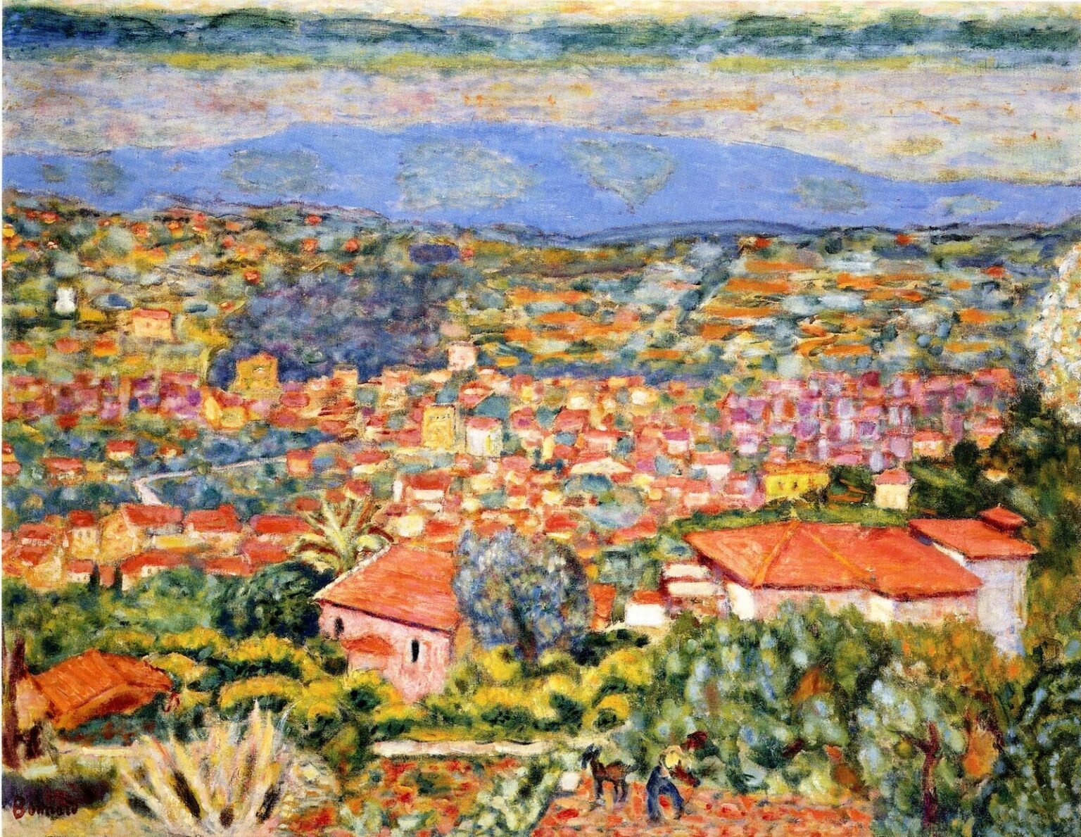 Bonnard Paisaje de Cannet, los techos rojos (1841-42)