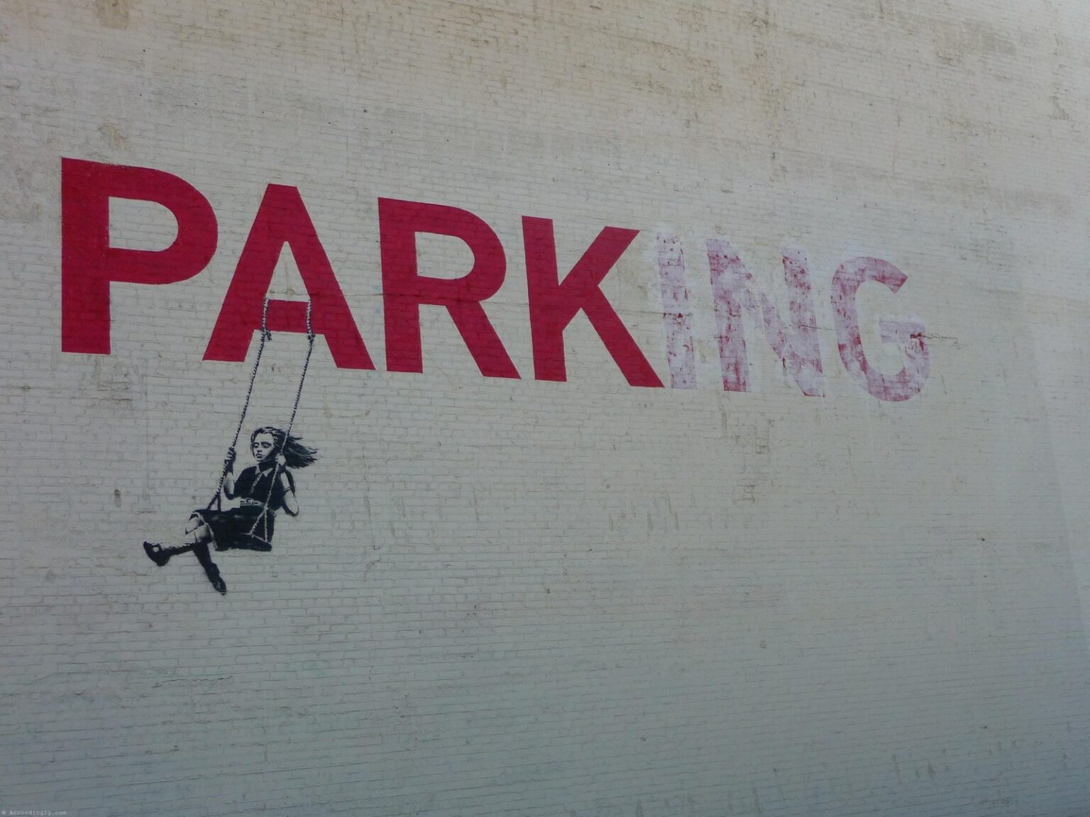 Banksy Parking Girl Swing