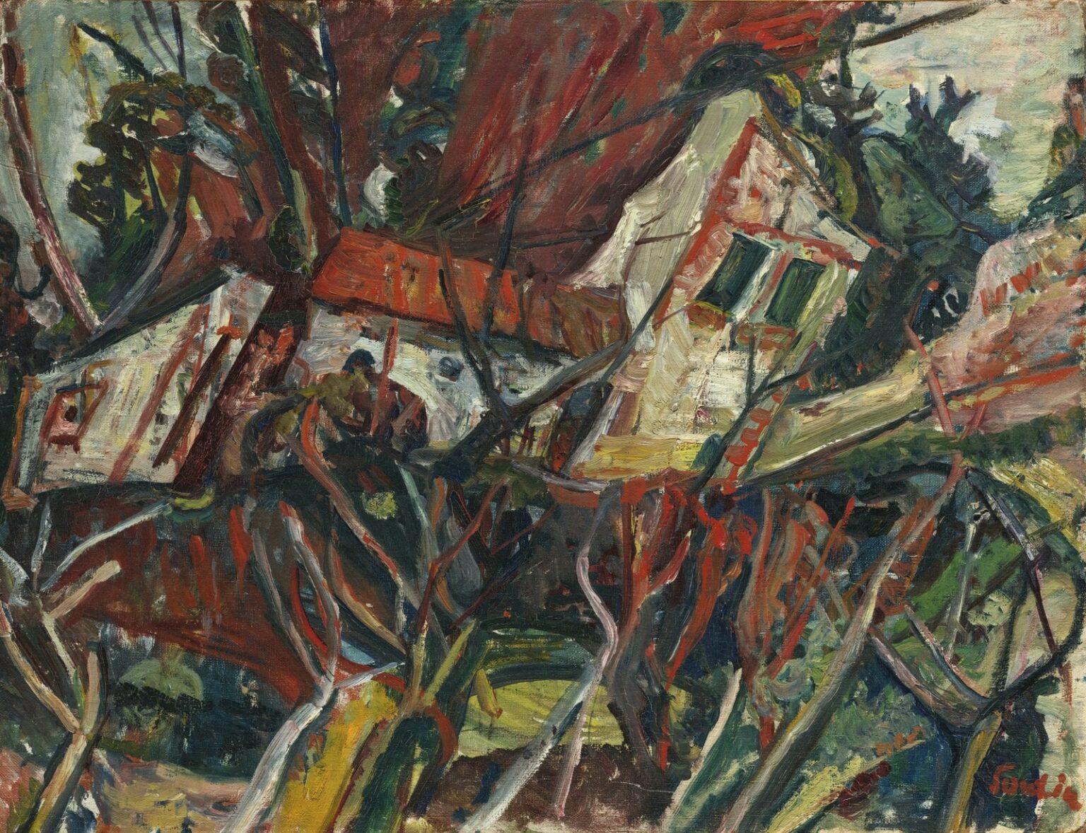 Soutine Paysage aux toits rouges (c. 1919)