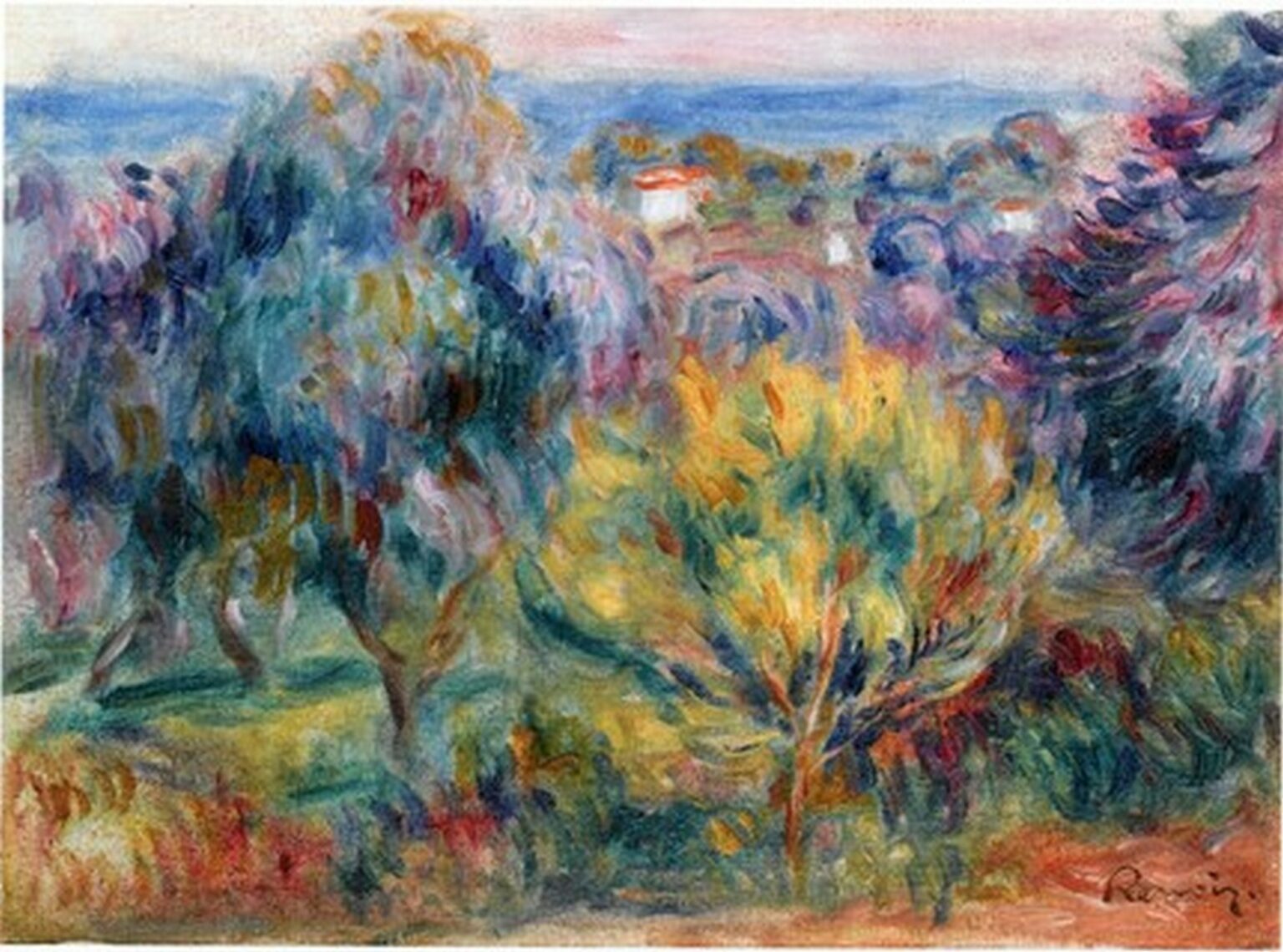 Renoir Paysage avec vue sur la mer