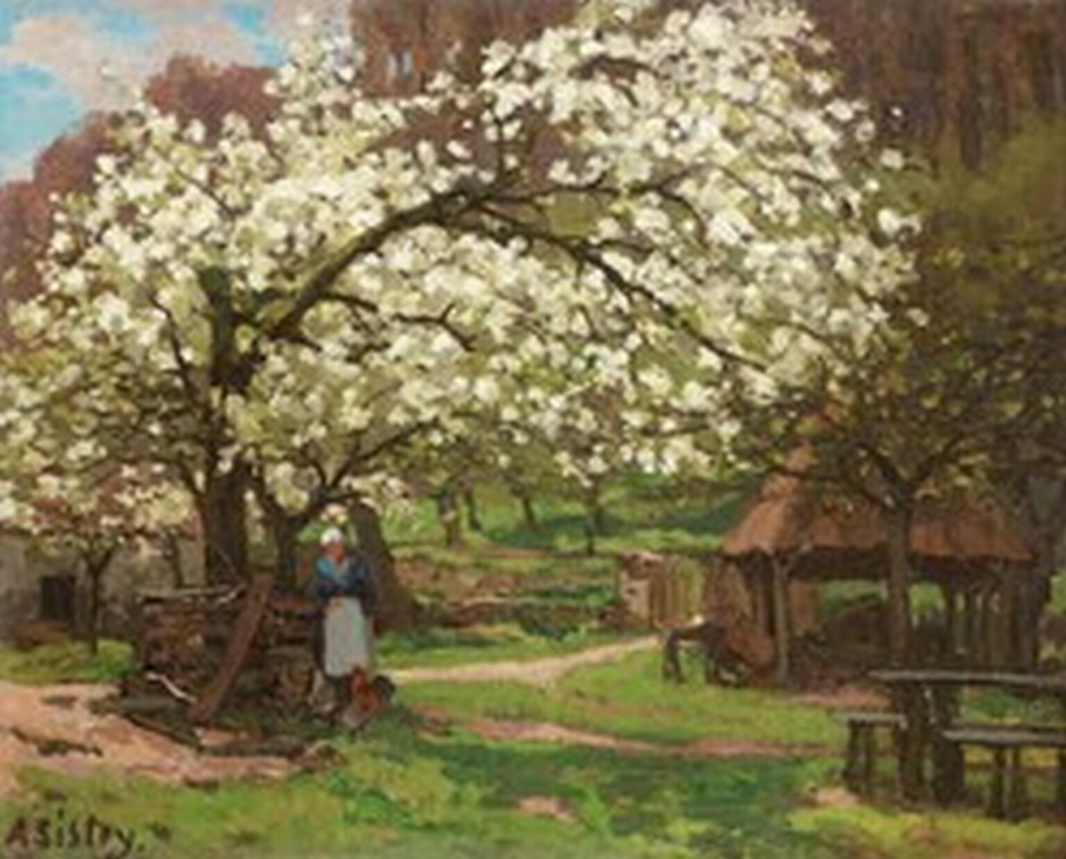 Sisley Paysanne sous les arbres fruitiers