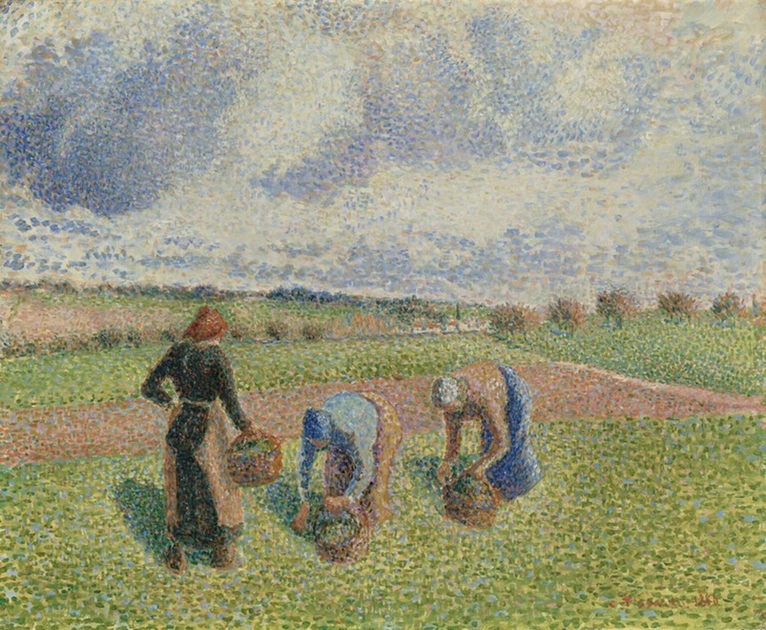 Pissarro Paysannes Ramassan Des Herbes, Éragny