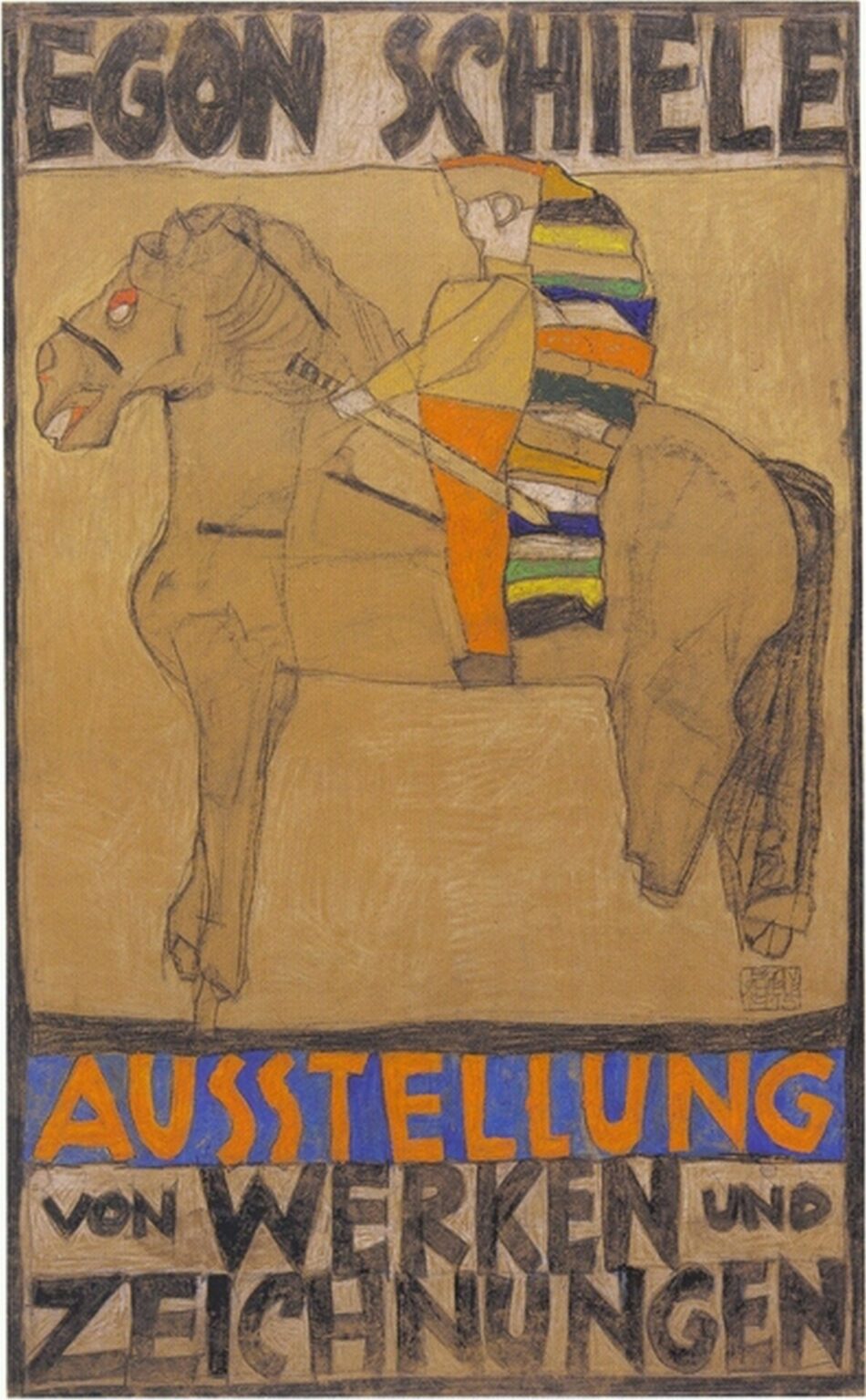 Schiele Plakat (Pferd Und Reiter)