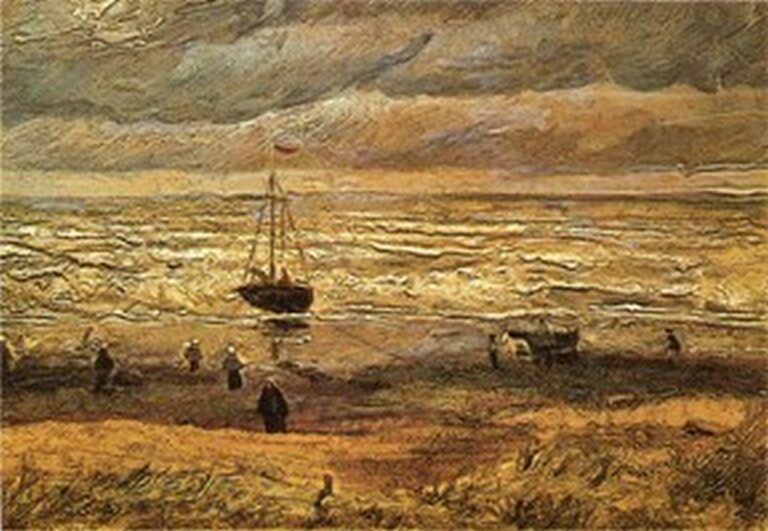 Van Gogh Playa de Scheveningen con tempestad (1882)