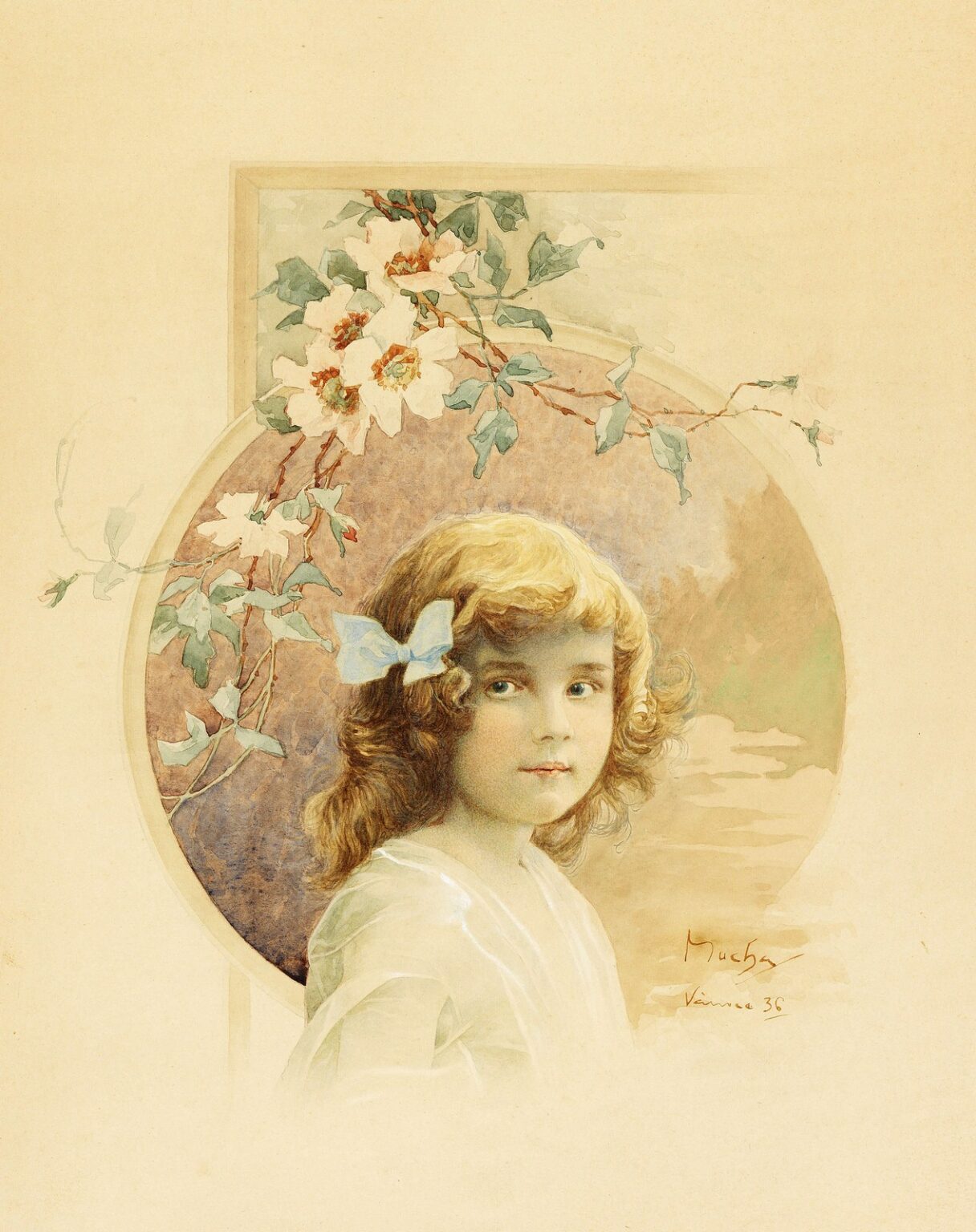 Mucha Portrait d'une jeune fille (1936)