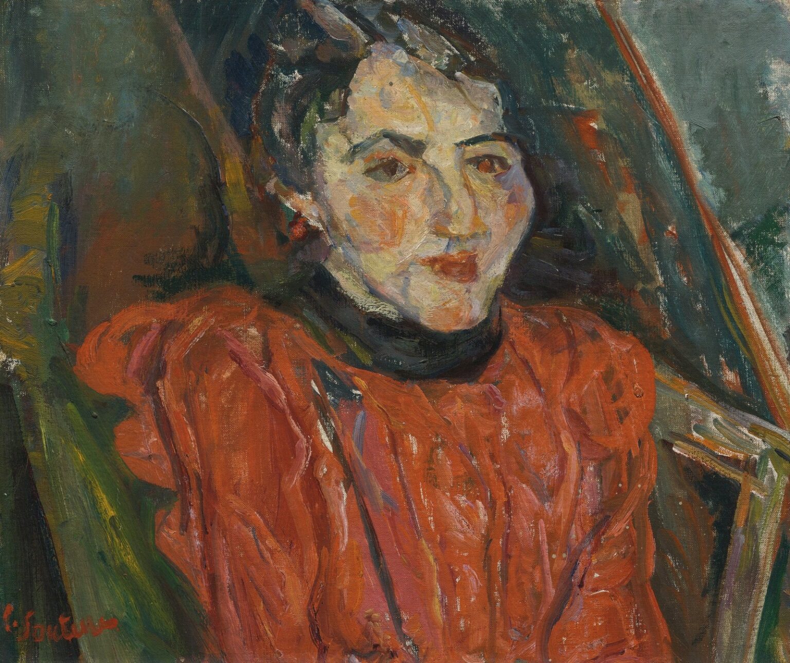 Soutine Portrait de Madame X - Portrait Rose (c. 1919)