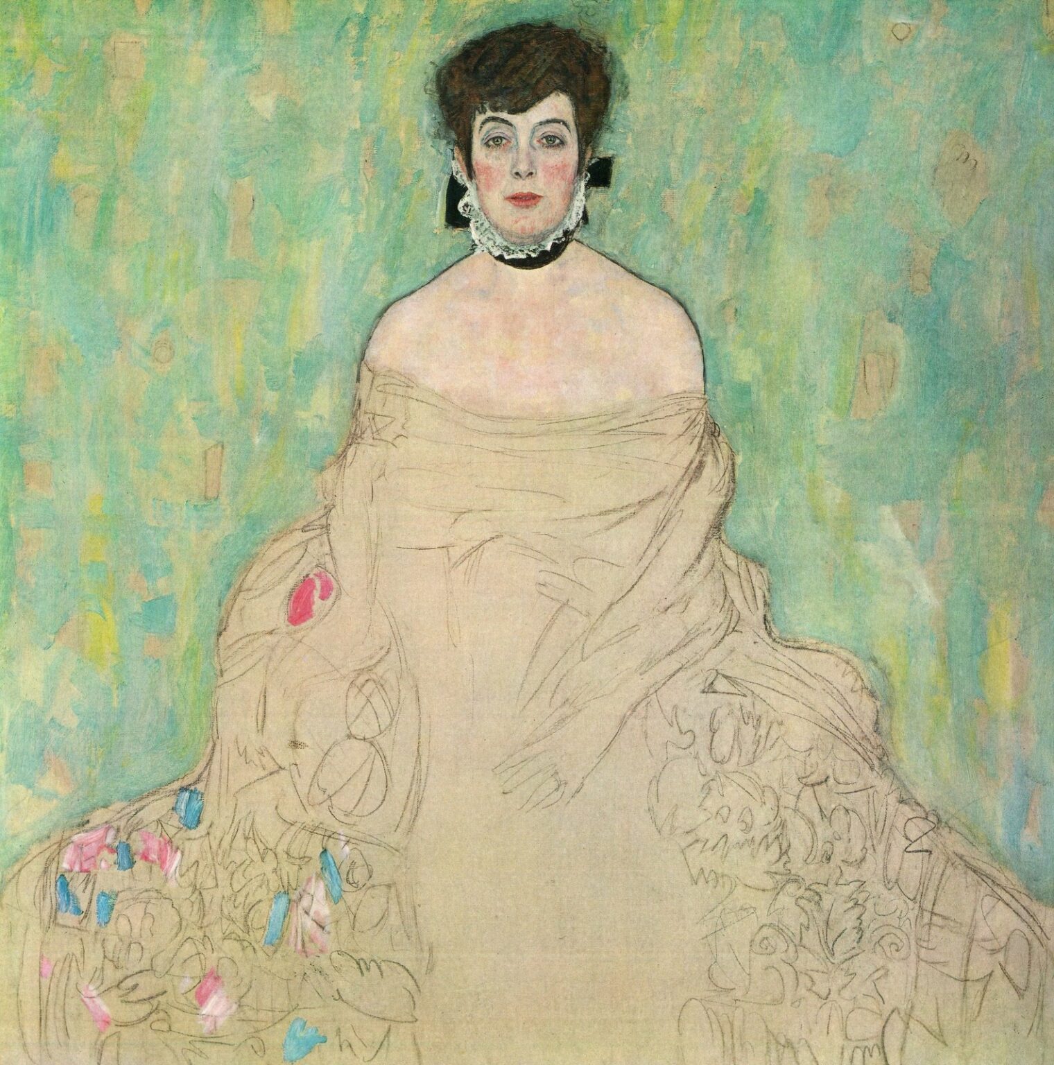 Klimt Portrait of Amalie Zuckeerkandl (unfinished)(1917-18)