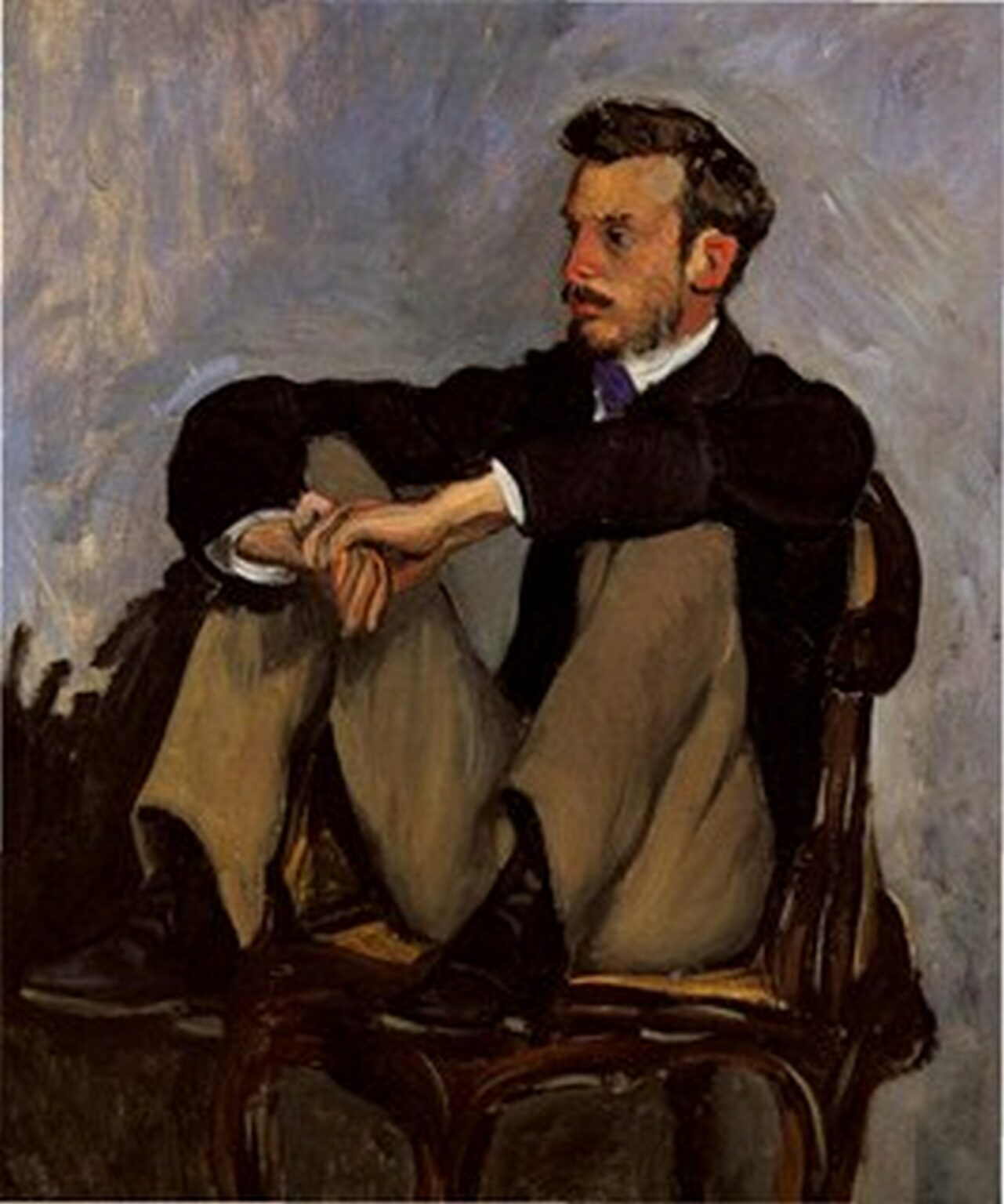 Bazille Portrait of Auguste Renoir (1867)