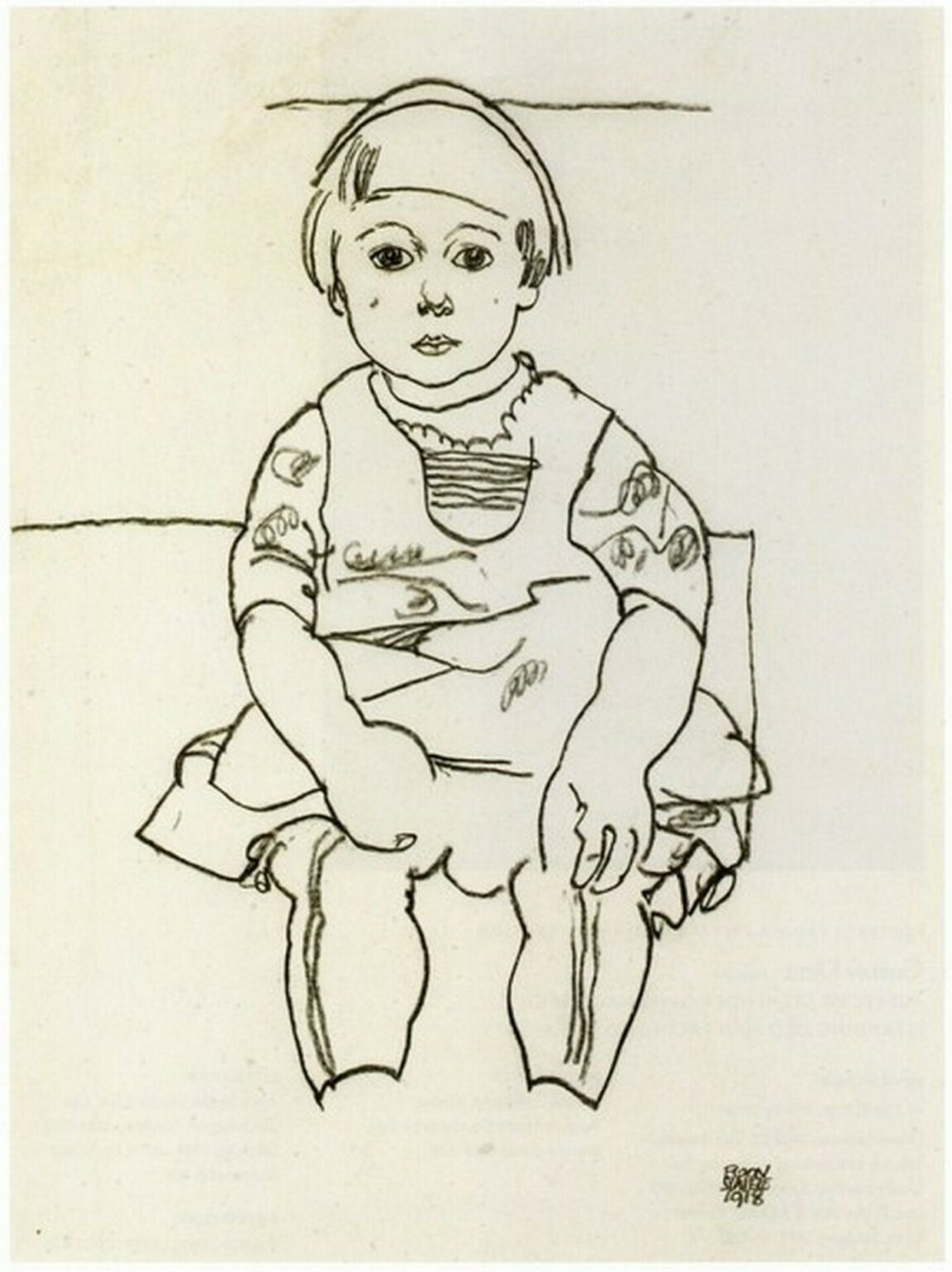 Schiele Portrat Eines Kindes (Portrait of a child, 1918)