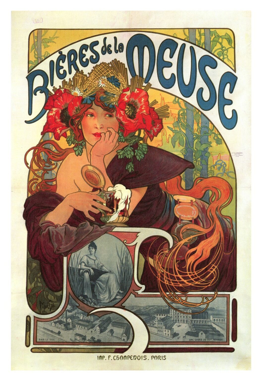 Mucha Poster for Bières de la Meuse (1987)
