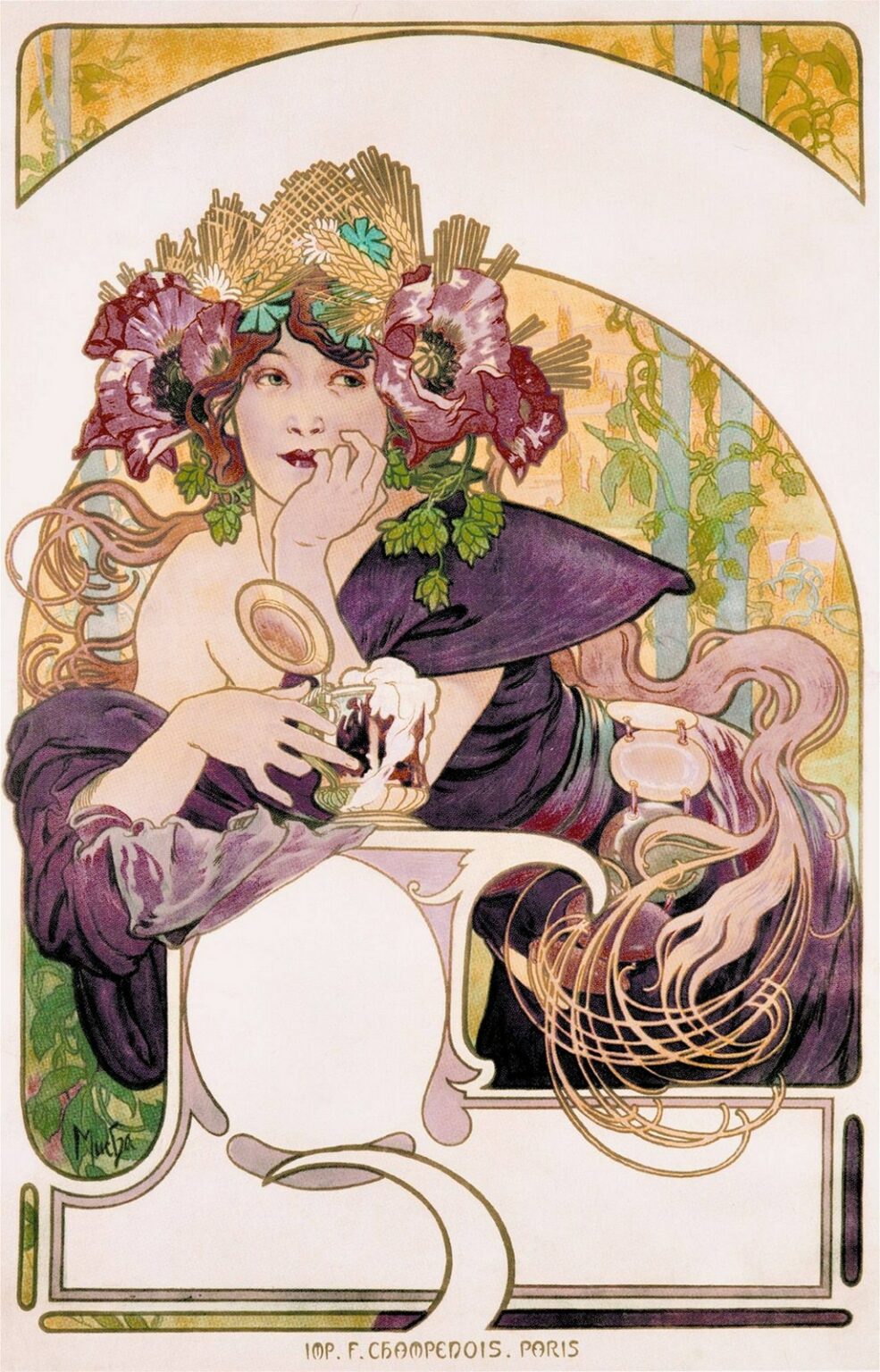 Mucha Poster for Bières de la Meuse (Study, 1897)