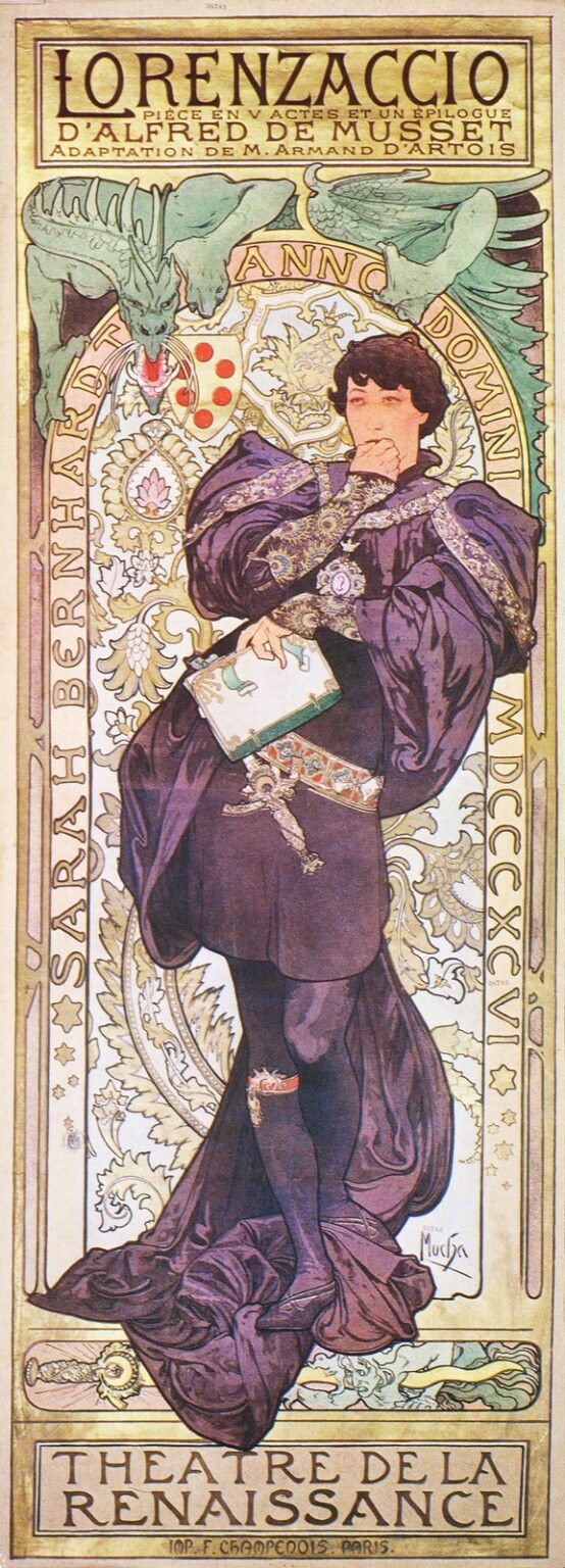 Mucha Poster for Lorenzaccio (1896)