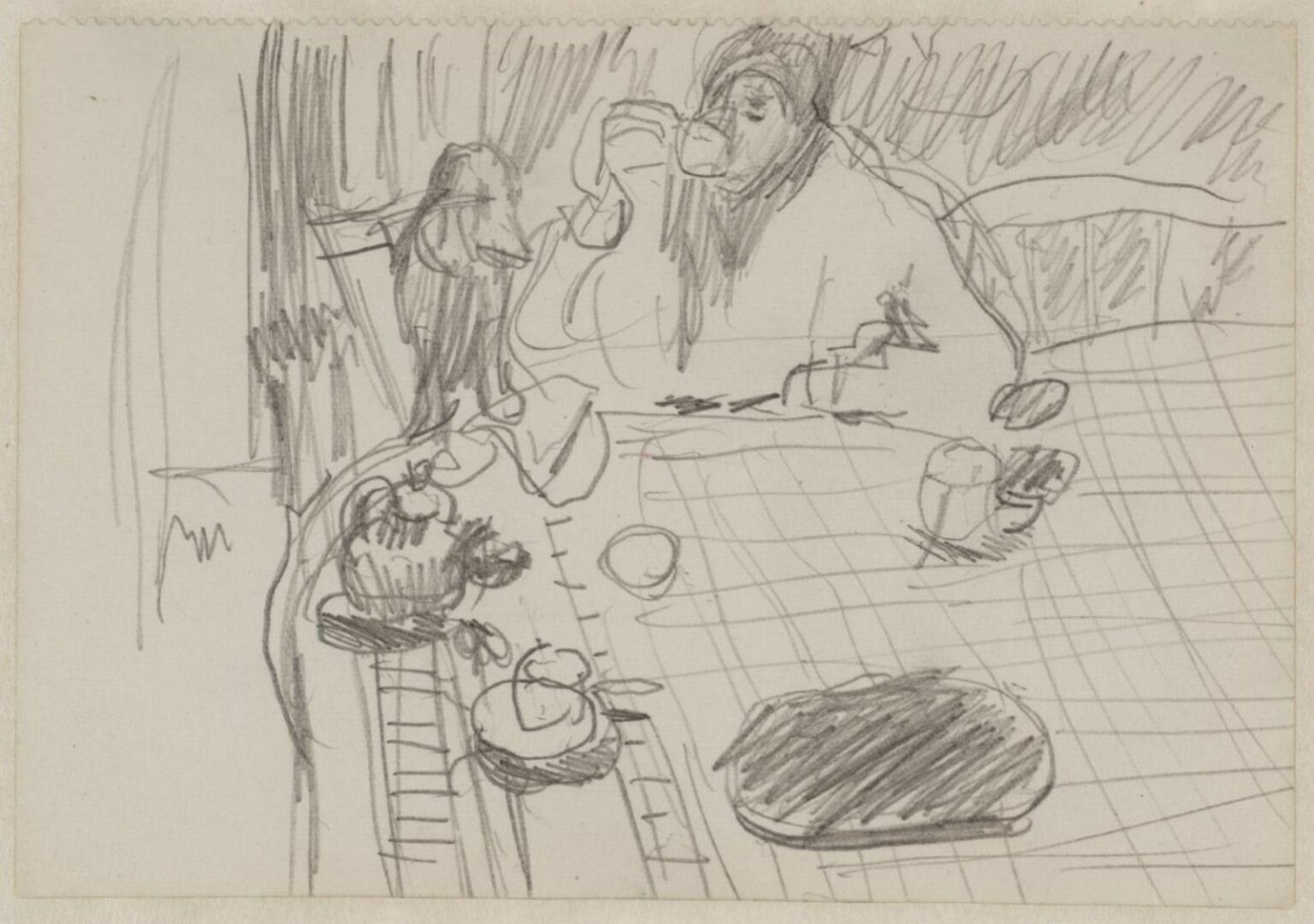 Bonnard Preparatory Sketch for "Coffee" (1915)