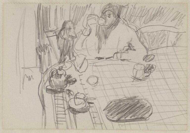 Bonnard Preparatory Sketch for "Coffee" (1915)