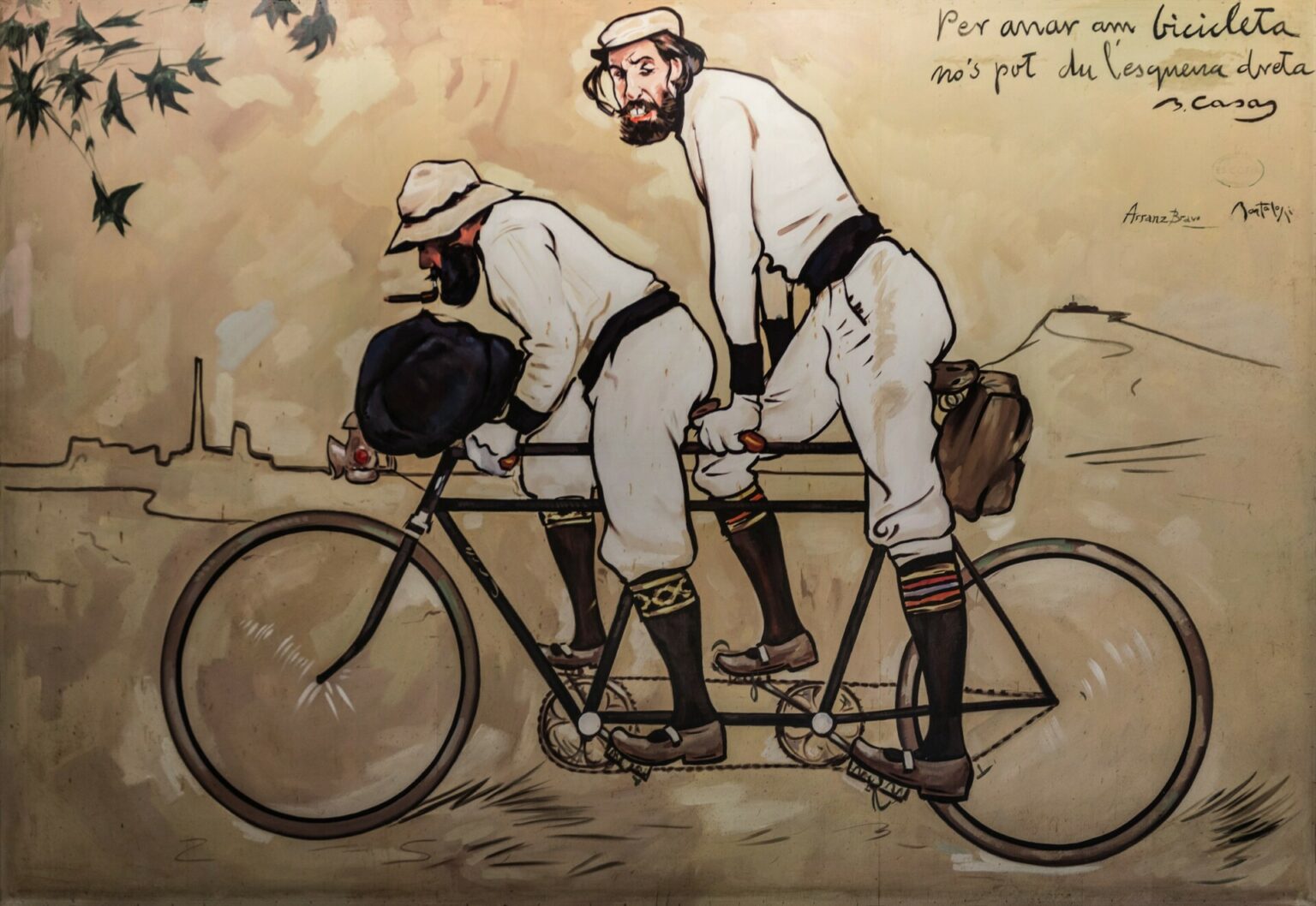 Casas Ramon Casas i Pere Romeu en un tàndem (1897, Els Quatre Gats)