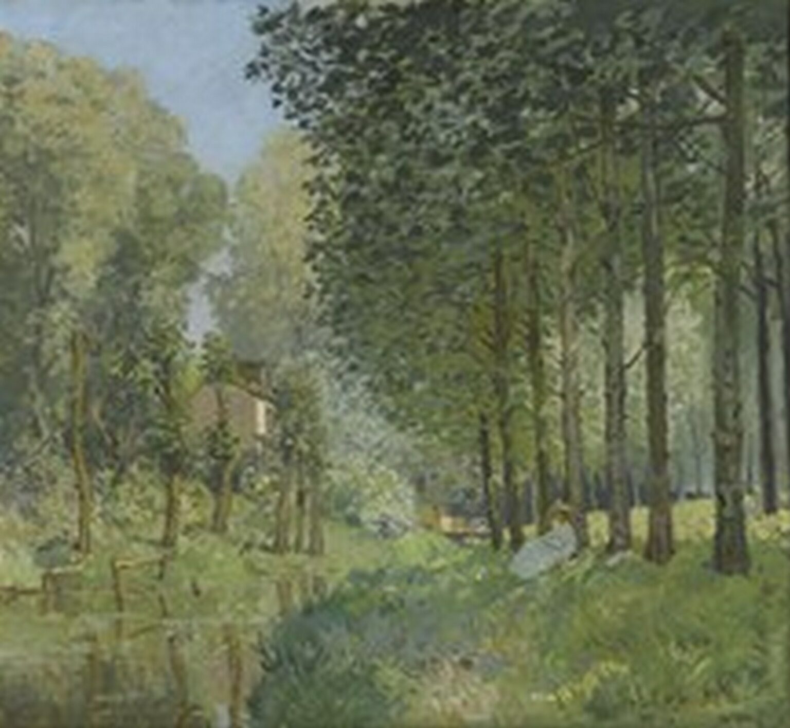 Sisley Rest along the Stream. Edge of the Wood (1878)