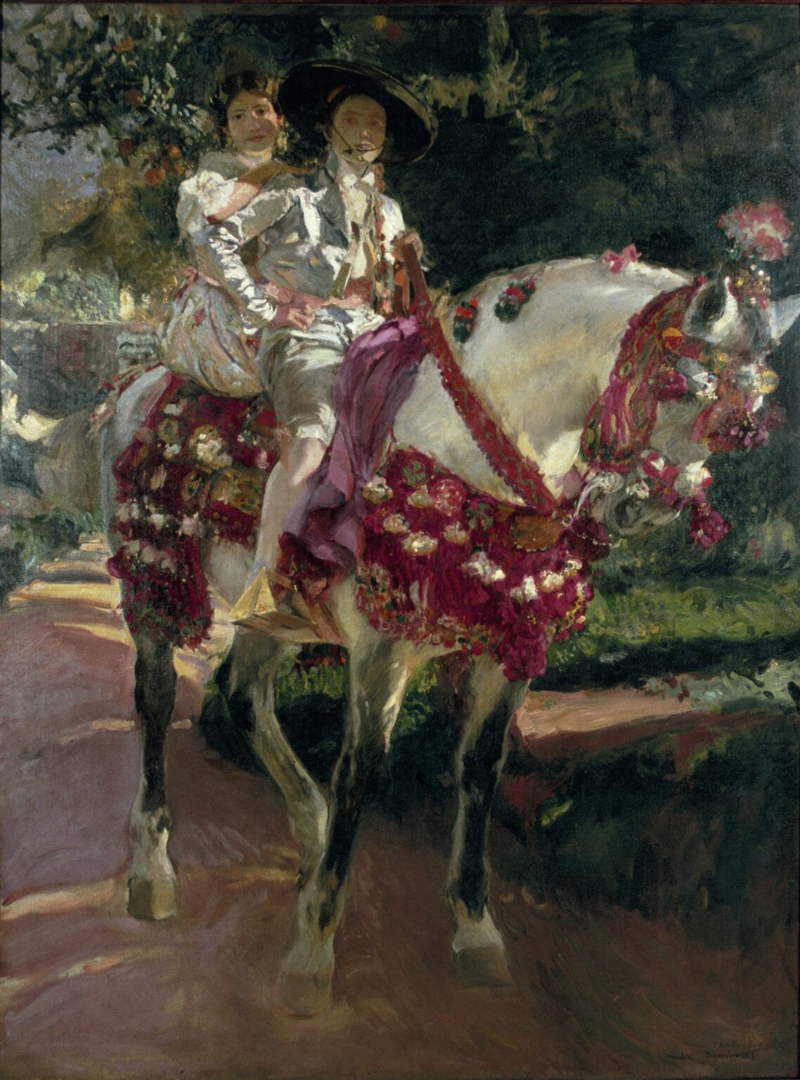Sorolla Retrato de Elena y Maria con trajes valencianos antiguos