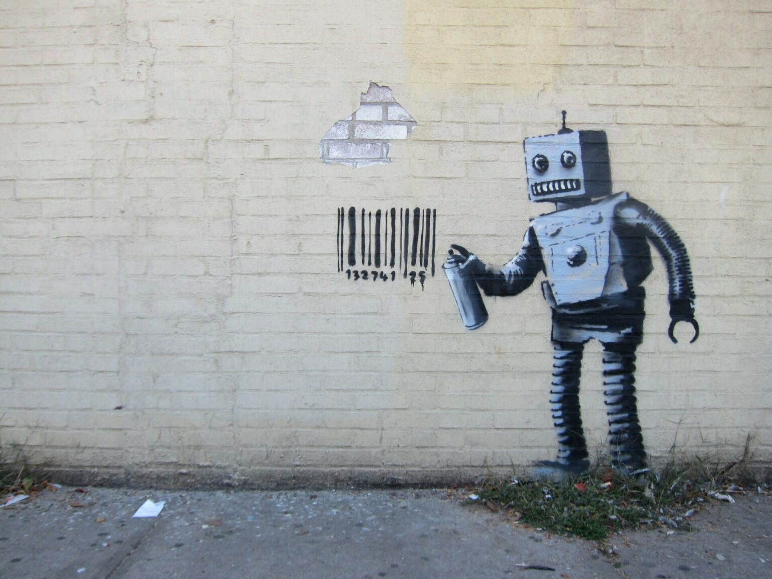 Banksy Robot and Barcode