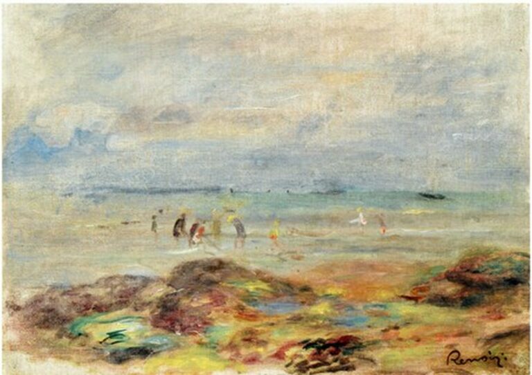 Renoir Rochers avec pêcheurs de Crevettes (1892)