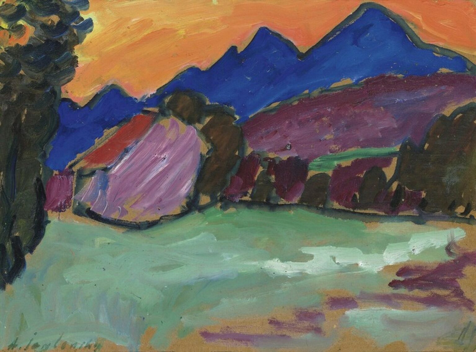 Jawlensky Roter Abend - Blaue Berge (1910)