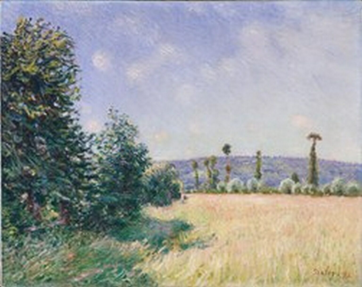 Sisley Sahurs Meadows in Morning Sun (1894)
