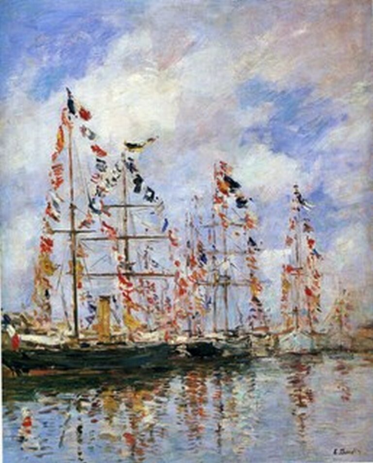 Boudin Sailing ships at Deauville (1896)